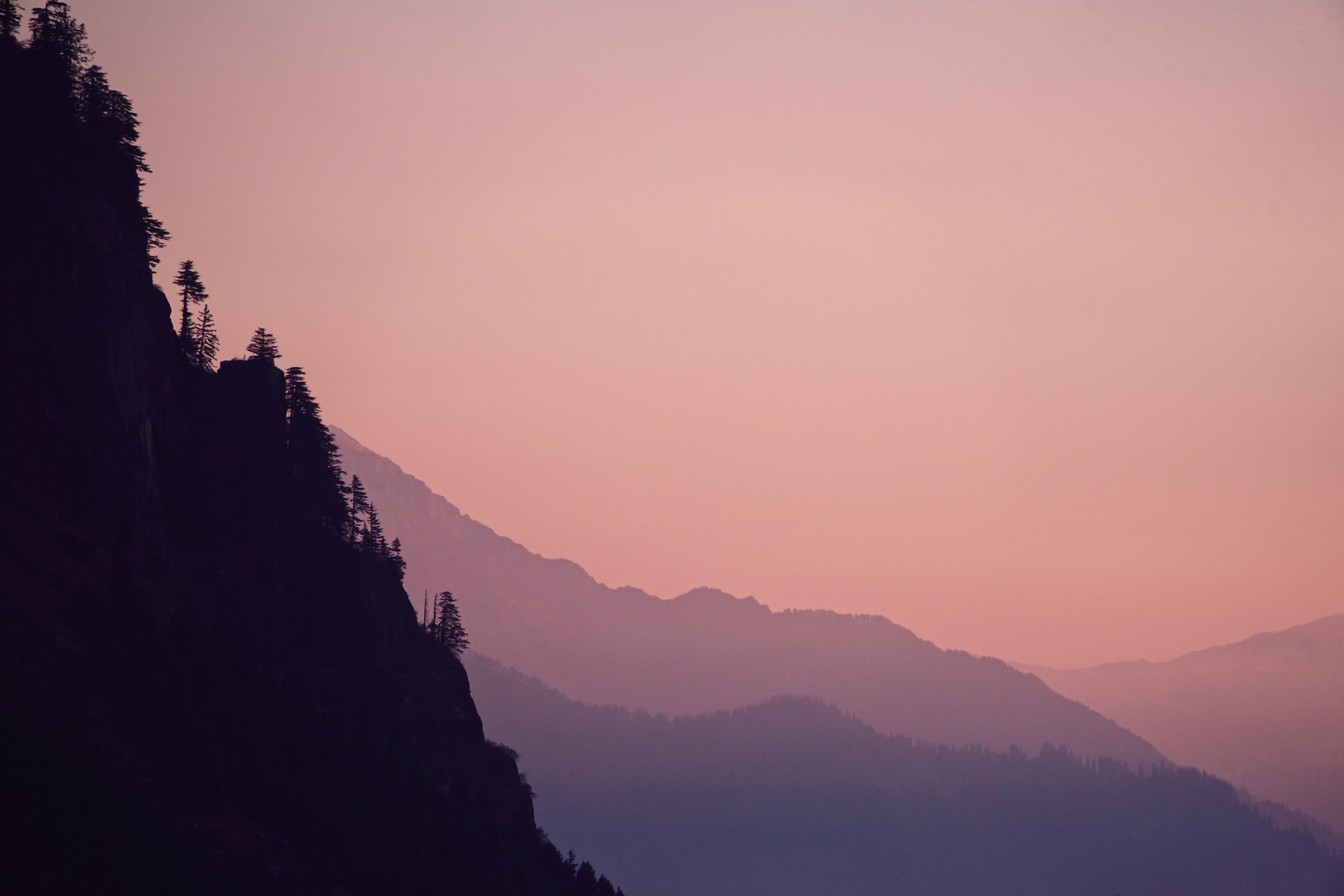 Silhouette Photography of Mountain